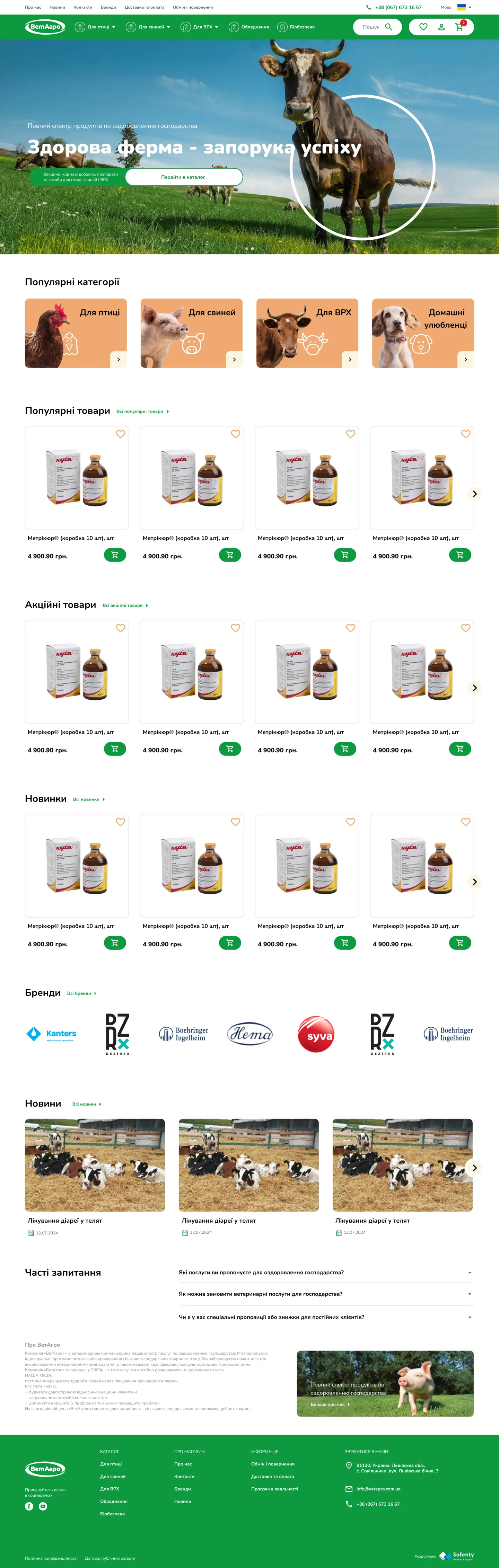 Online Store for Veterinary Services